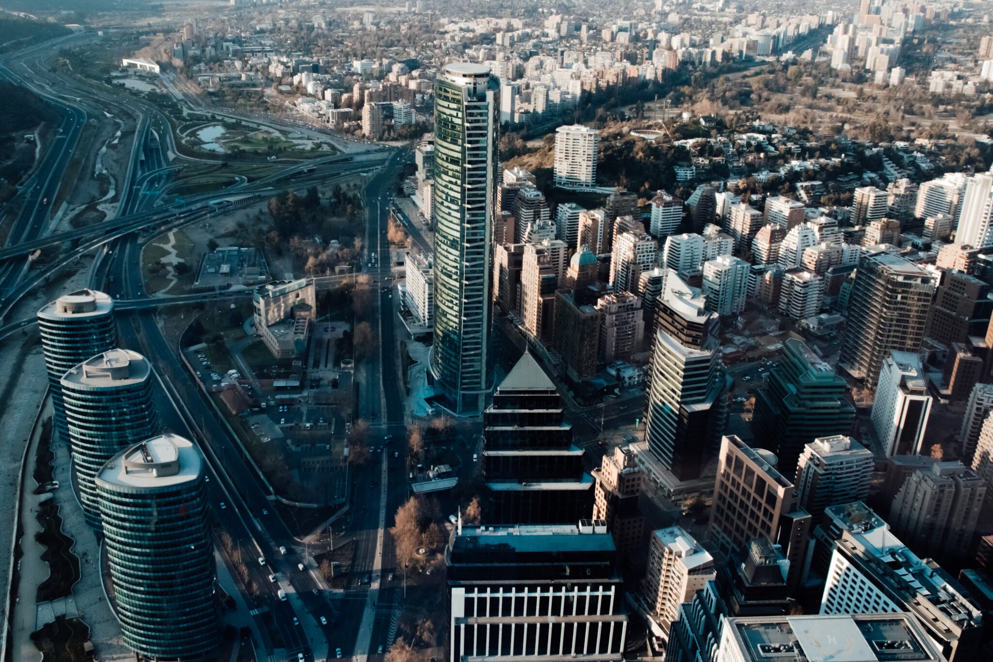 Vista aérea de Santiago de Chile.