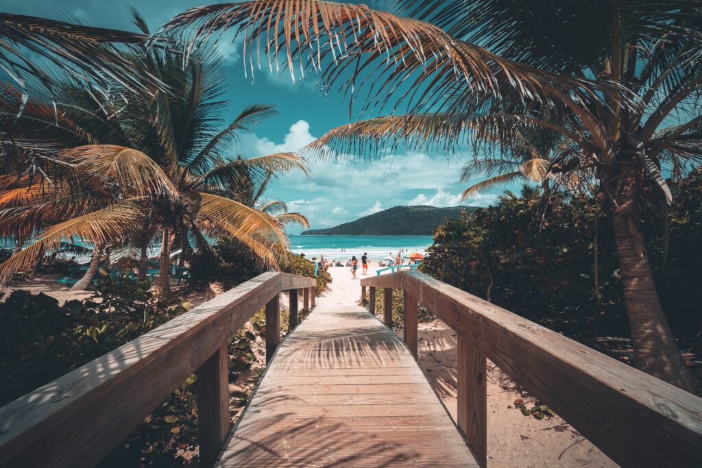 A photo of a beach in Puerto Rico, where tourism broke a new record in 2021