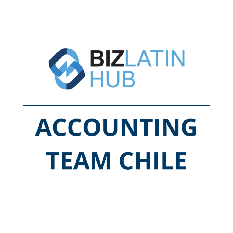 Biz Latin Hub logo above the text "ACCOUNTING TEAM CHILE" on a white background. The logo features an interlocking blue and black design.