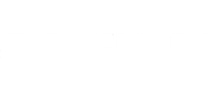 Um logotipo com o texto "Mercy For Animals" em letras maiúsculas no lado direito. O lado esquerdo apresenta um design circular com duas linhas curvas envolvendo um ponto sólido. O design geral do logotipo é branco com um fundo transparente.  