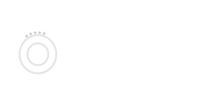 A imagem mostra o logotipo do The Millennium Group, destacando seu 40º aniversário (1984-2024) com as palavras 