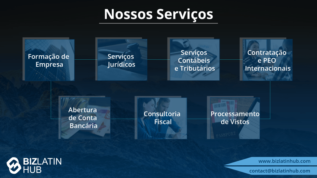 A Biz Latin Hub infographic of the key services offered