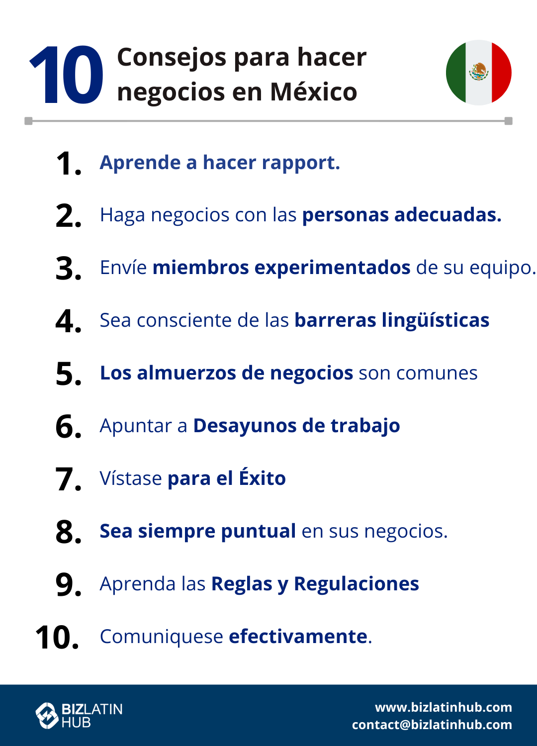 Pensando en hacer negocios en México Aquí tiene 10 consejos que contribuirán a su éxito.