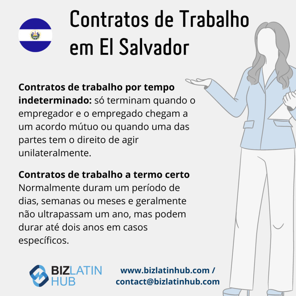 Resumo dos contratos de trabalho em El Salvador